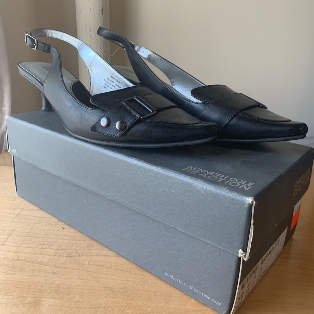 Black Buckle Kenneth Cole Reaction sling back heel